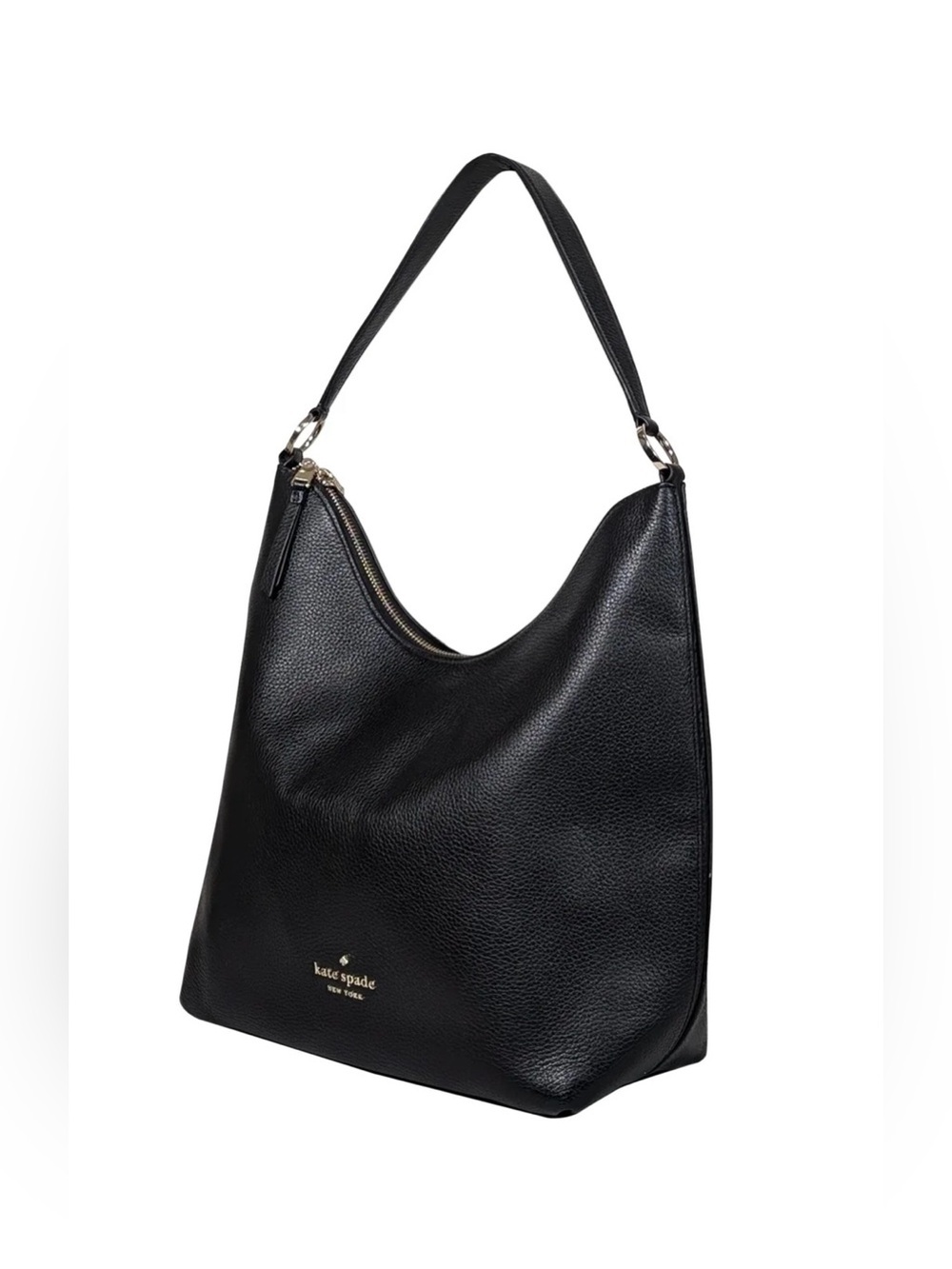 KATE SPADE | BLACK PEBBLED TEXTURED COW LEATHER HOBO SHOULDER BAG PURSE